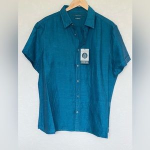 Perry Ellis Linen Blend Untucked Shirt NWT